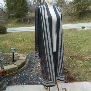 Mely Long Lightweight Charcoal Cardigan